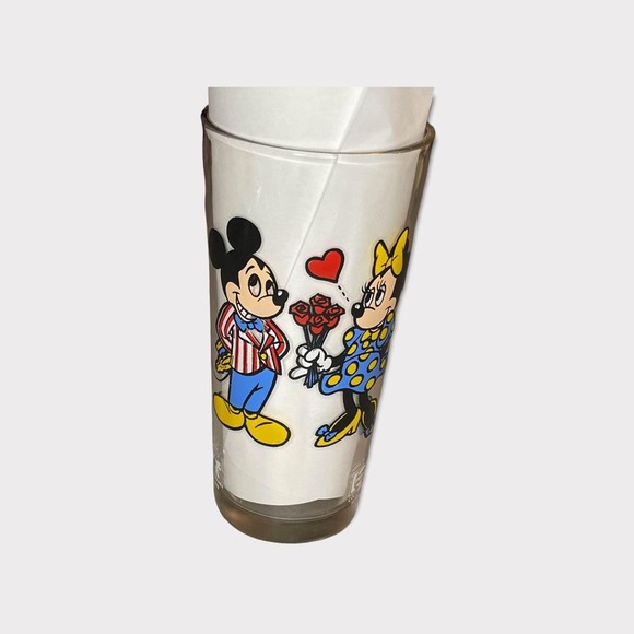 1978 Pepsi Drinking Glass Mickey Mouse with Roses and Minnie - Picture 3 of 6